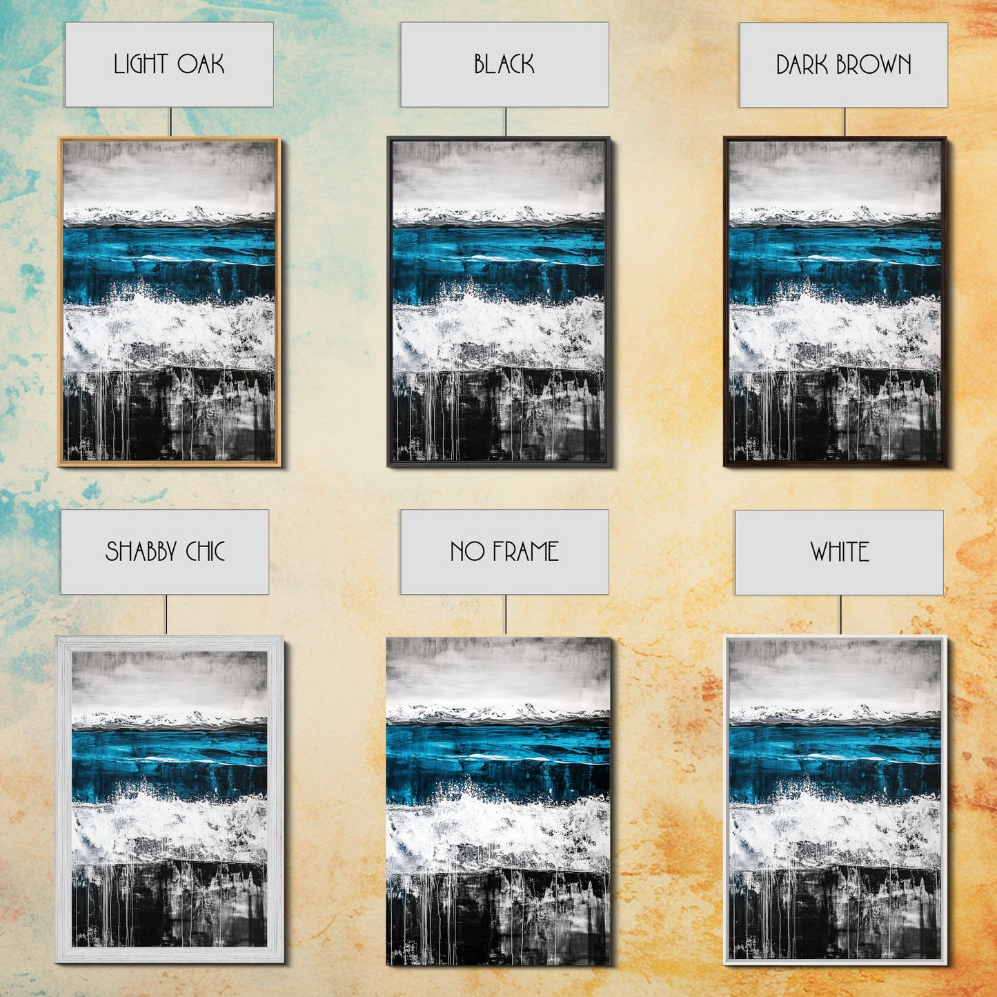 Sunset Mountain, Fall Colors, Vibrant Abstract, Framed Canvas Print, Rustic Home Decor, Nature Inspired Art, Living Room Wall Art