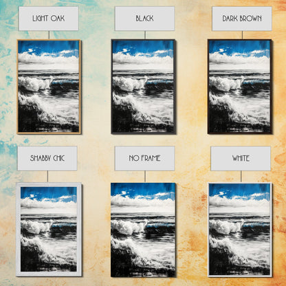 Ocean Horizon, Abstract Painting, Blue Waves, Canvas Print, Modern Seascape, Minimalist Beach Decor, Contemporary Wall Art