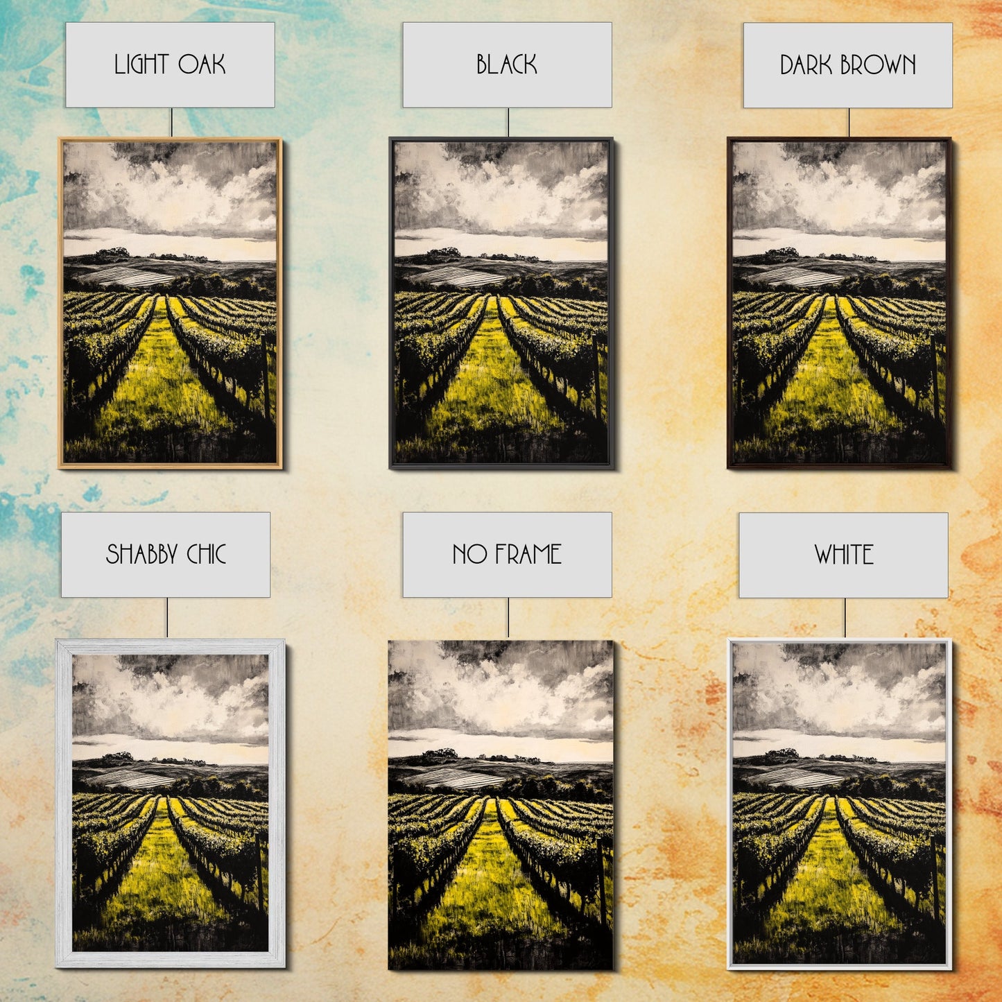 Vineyard Path, Rolling Hills, Rustic Landscape, Canvas Print, Country Farmhouse Art, Kitchen Wall Decor, Wine Lover Gift, Fall Vibes