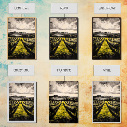 Vineyard Path, Rolling Hills, Rustic Landscape, Canvas Print, Country Farmhouse Art, Kitchen Wall Decor, Wine Lover Gift, Fall Vibes