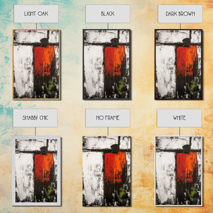 Bold Abstract, Red and Black Painting, Modern Canvas Print, Living Room Wall Art, Statement Art, Large Contemporary Artwork