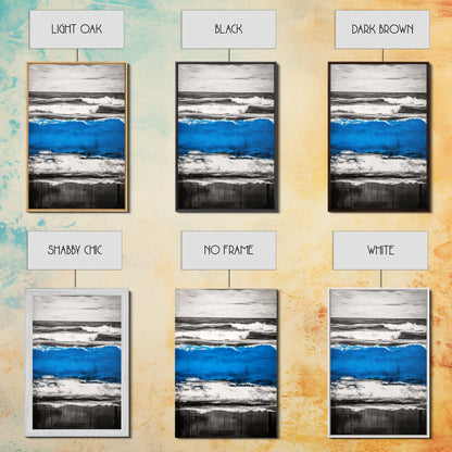 Rolling Waves, Beach Sunset, Blue Ocean, Canvas Print, Coastal Wall Art, Living Room Decor, Nautical Painting, Modern Seascape