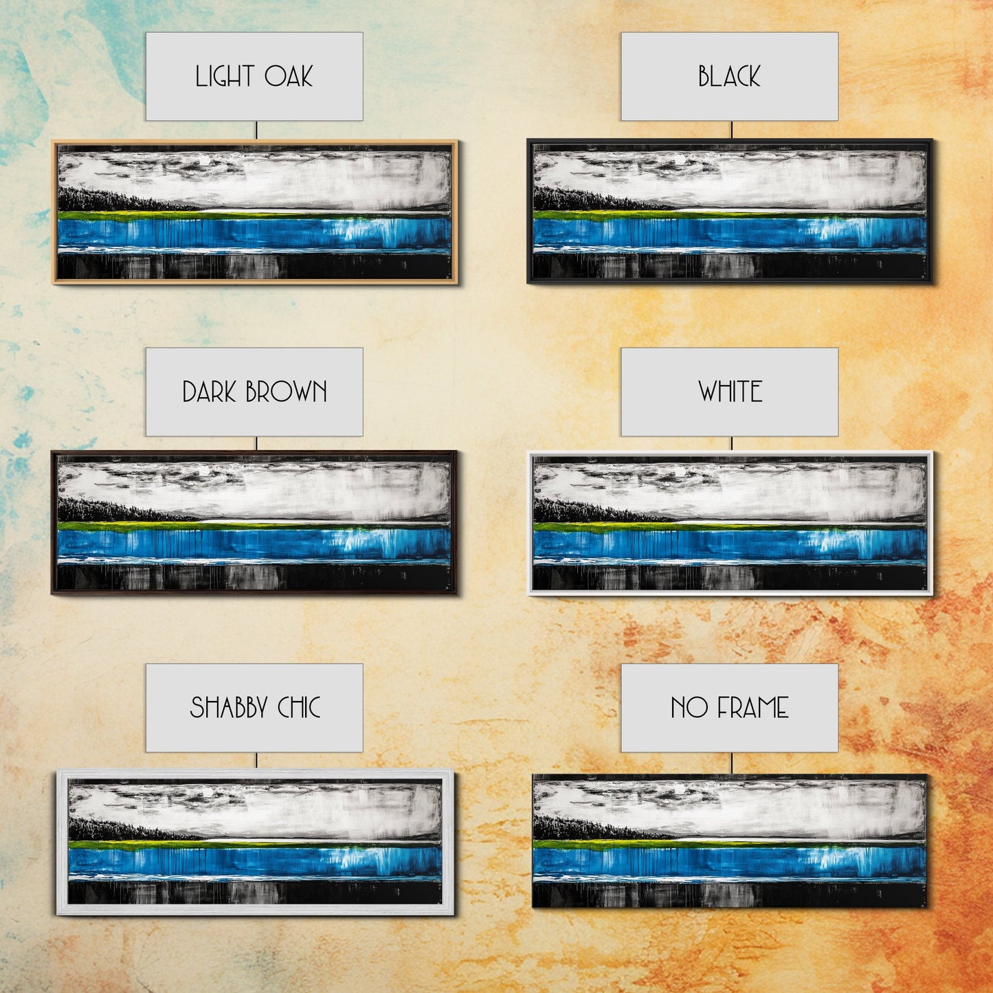 Lake Reflection, Blue Water Art, Minimalist Landscape, Nature Serenity, Monochrome Sky, Peaceful Home Decor, Canvas Print