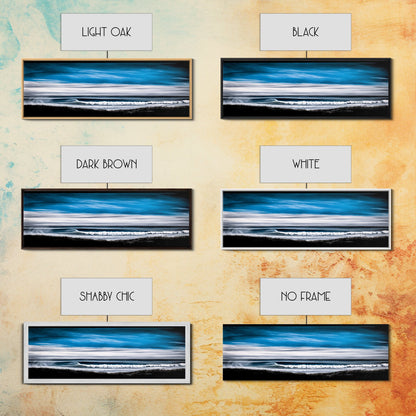 Ocean Wave, Coastal Seascape, Framed Canvas Print, Nautical Wall Art, Beach House Decor, Blue Wave Painting, Living Room Artwork, Minimalist Art