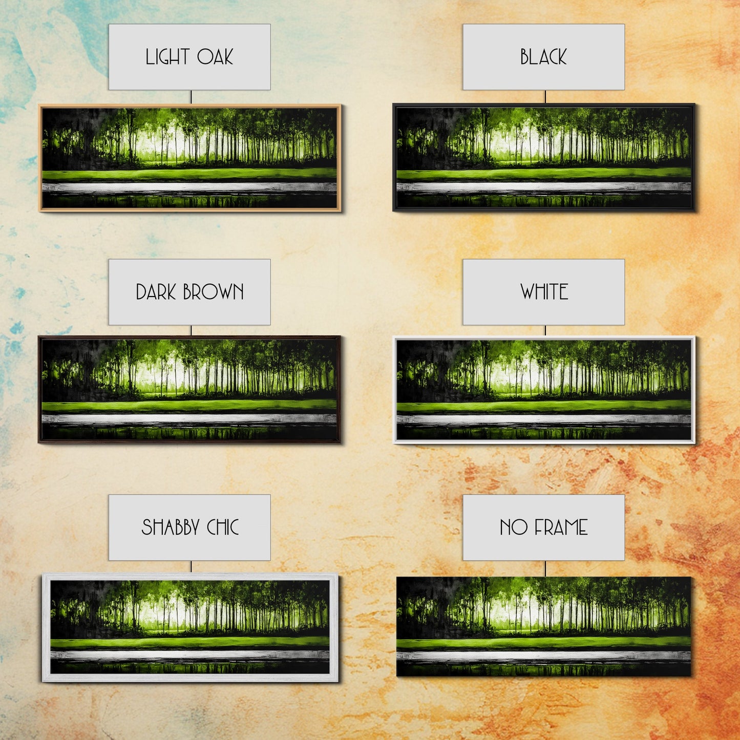 Forest Reflection, Green Trees, Nature Landscape, Framed Canvas Print, Tranquil Scenic Artwork, Zen Wall Decor, Modern Office Art