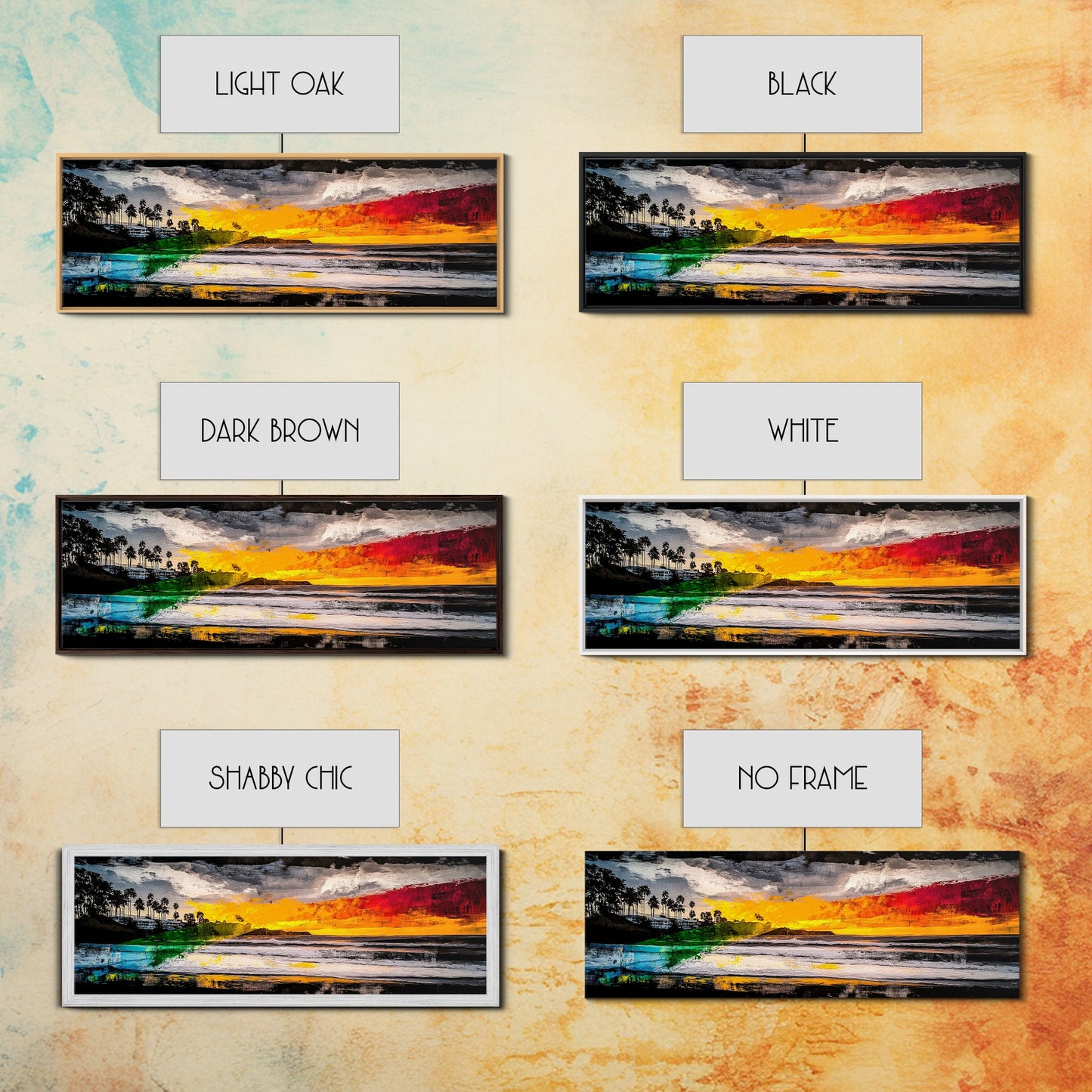 Pier, Ocean, Sunset, Framed Canvas Print, Nautical Wall Art, Coastal Home Decor, Minimalist Seascape, Surf Beach Art, Large Modern Painting