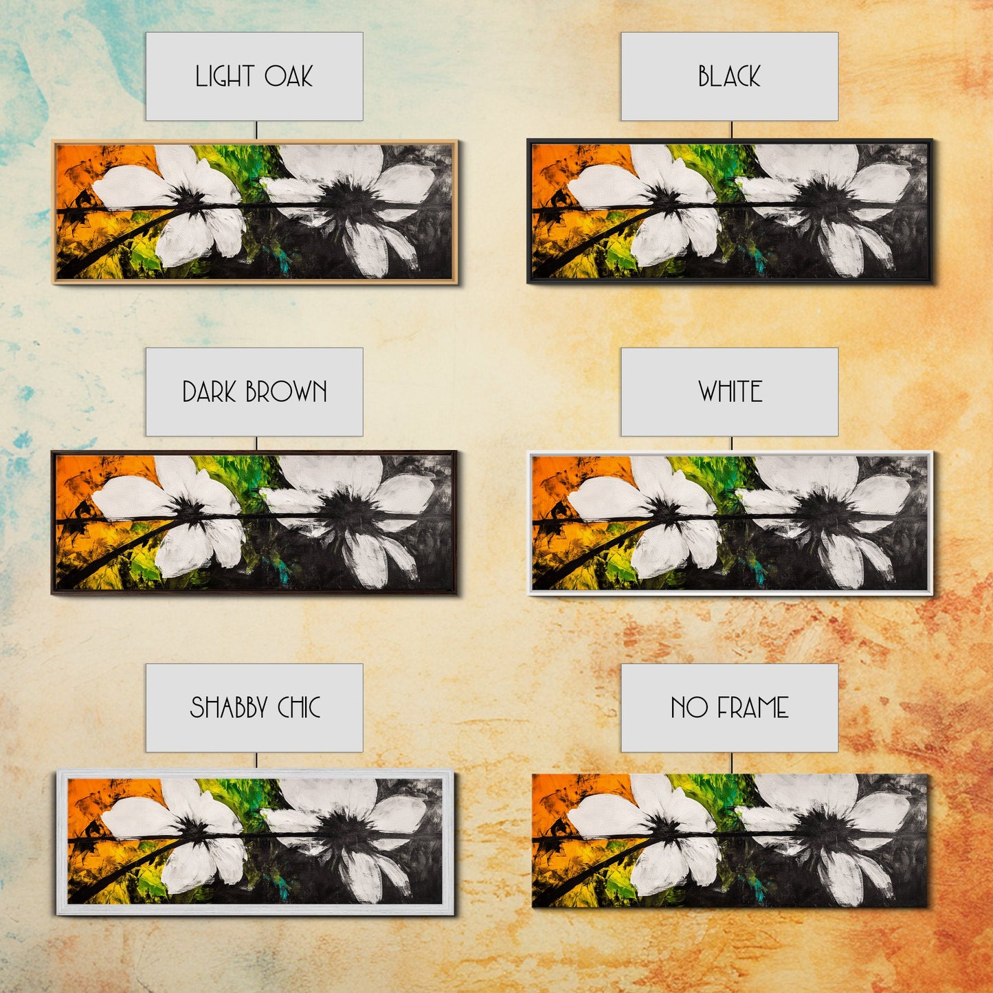 Floral Art, Black and White Flowers, Modern Botanical Art, Framed Canvas Print, Minimalist Wall Art, Bedroom Decor