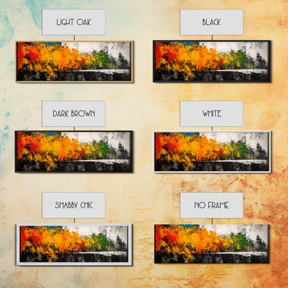 Autumn Forest, Vibrant Foliage, Fall Landscape, Nature Inspired Art, Framed Canvas Print, Cozy Home Decor, Rustic Cabin Wall Art, Boho Aesthetic