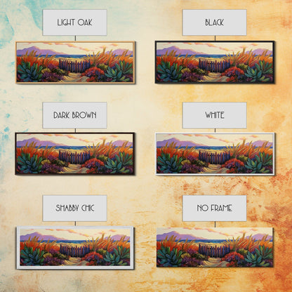 Beach Fence, Sunset Shore, Autumn Grass, Serene Dunes, Framed Canvas Print, Boho Coastal Art, Bedroom Tranquil Wall Decor