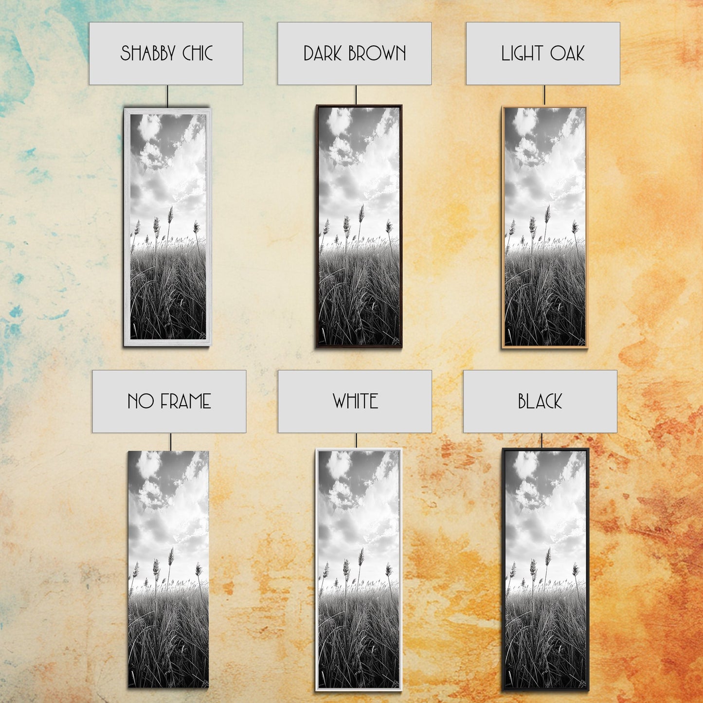 Wild Grass Field, Windswept Plains Scene, Minimalist Nature, Framed Canvas Print, Boho Bedroom Art, Modern Office Wall Art, Rustic Charm