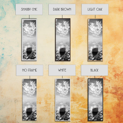 Zen Stone, Calm Waters, Smooth Pebbles, Framed Canvas Print, Spa Wall Art, Minimalist Bathroom Decor, Tranquil Home Accent