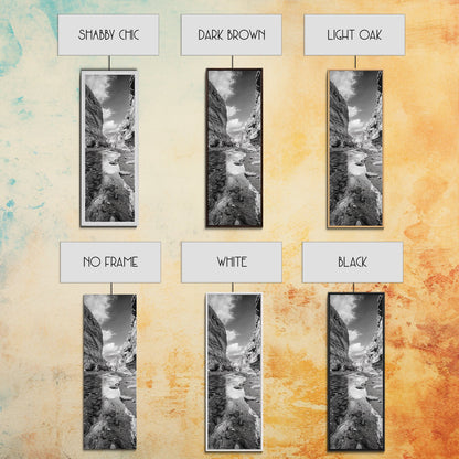 Canyon Stream, Desert Serenity, Nature Escape, Earth Tones, Calm Mood, Framed Canvas Print, Bedroom Wall Art, Minimalist Landscape Art