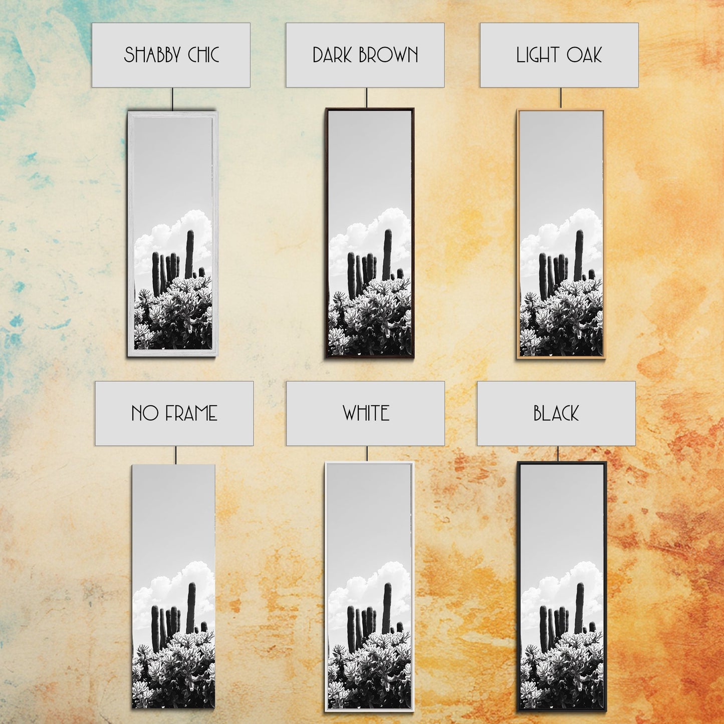 Cactus Cloudscape, Desert Plant Print, Southwestern Wall Decor, Minimalist Cactus Photography, Canvas Print, Boho Living Room Art