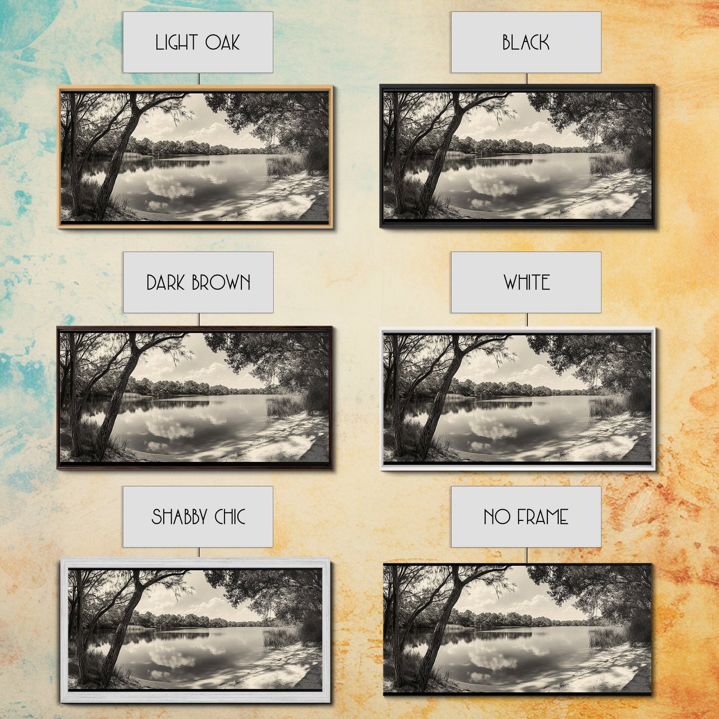 Tranquil Lake View, Peaceful Reflection Water, Nature Shoreline Print, Canvas Print, Entryway Wall Art, Rustic Neutral Decor, Rustic Bedroom Print