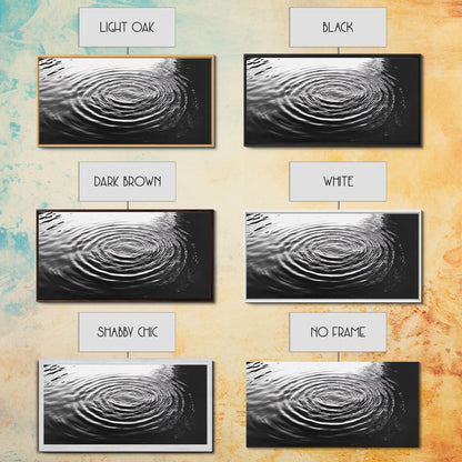 Zen-Motiv „Wasserwellen“, abstrakte Bewegung, monochrome Fluid Art, Leinwanddruck, moderne minimalistische Wandkunst, Badezimmer- oder Spa-Raumdekoration