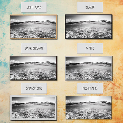 Ocean Surface, Sunlit Water, Sea Ripple, Underwater Light, Canvas Print, Modern Beach Art, Bathroom Wall Decor, Coastal Vibes