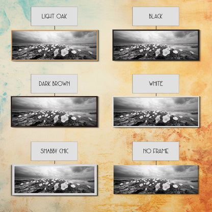 Wild Coastal Flowers, Seaside Blooms, Ocean Flora, Romantic Nature, Framed Canvas Print, Botanical Wall Art, Bathroom Decor, Soft Earth Tones