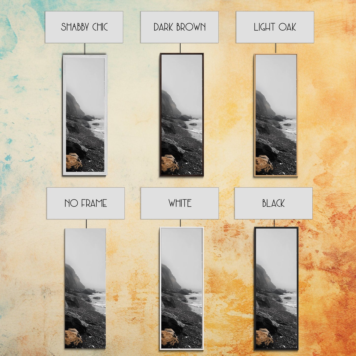 Foggy Cliffs, Coastal Rocks, Moody Ocean Photography, Canvas Print, Minimalist Seascape, Bathroom Decor, Calm Gray Tones, Nature Print