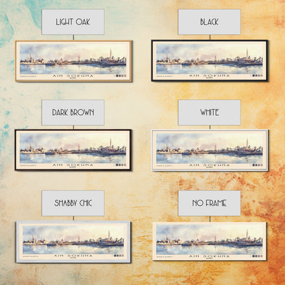 Ain Sokhna, Egypt Watercolor Print, Vacation Gift, Egypt Wall Art, Beach Painting, Beach Decor, Large Wall Art, Wood Frame Art