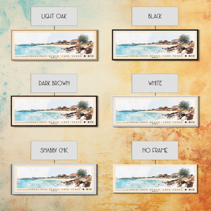 Curralinho Beach, Cape Verde, Senegal Watercolor Print, Vacation Gift, Senegal Wall Art, Beach Painting, Beach Decor, Large Wall Art, Wood Frame Art