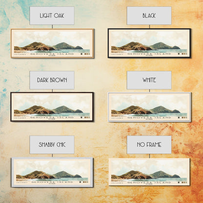 Genovesa Island, Ecuador Watercolor Beach Print, Vacation Gift, Ecuador Wall Art, Framed Canvas Print, Framed Beach Painting