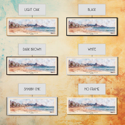 Ipanema, Brazil Watercolor Print, Vacation Gift, Brazil Wall Art, Beach Painting, Beach Decor, Large Wall Art, Wood Frame Art