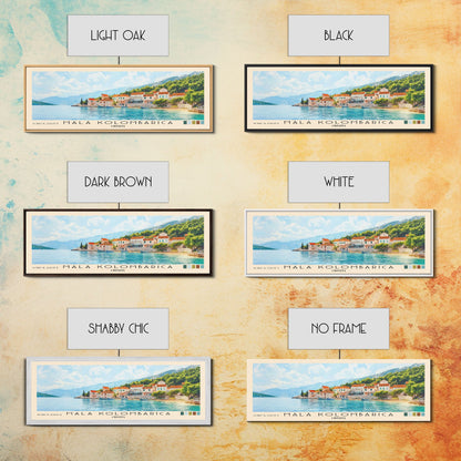 Mala Kolombarica, Croatia Watercolor Beach Print, Vacation Gift, Croatia Wall Art, Framed Canvas Print, Framed Beach Painting