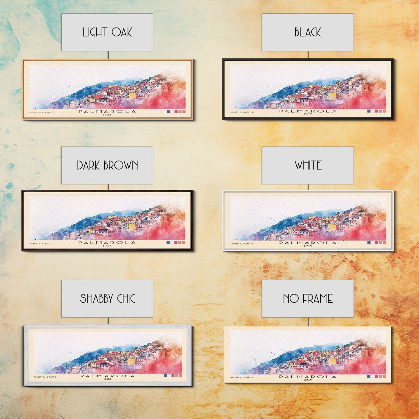 Palmarola, Italy Watercolor Print, Vacation Gift, Italy Wall Art, Beach Painting, Beach Decor, Large Wall Art, Wood Frame Art