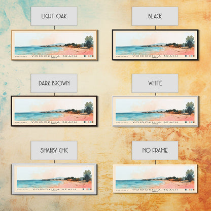 Voidokilia Beach, Greece Watercolor Beach Print, Vacation Gift, Greece Wall Art, Framed Canvas Print, Framed Beach Painting