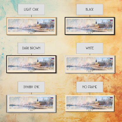 Reisekunst aus Twer, Russland, Stadtkunst, gerahmter Leinwanddruck oder Wandbild aus Metall, Europa-Reiseposter, Panorama-Wandbild, extra breites Wandbild