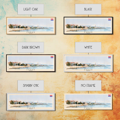 Zadar Croatia Travel Print Wall Art, Panoramic City Art, Travel Art, Wall Decor, Vacation Gift, Framed Canvas Print Or Metal Art