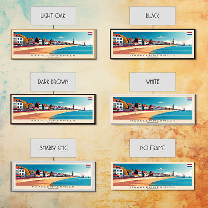 Haarlemmermeer Netherlands Panoramic Travel Poster, Framed Canvas Print or Metal Wall Art, Travel Art, Home Decor, Panoramic Painting, Midcentury Art