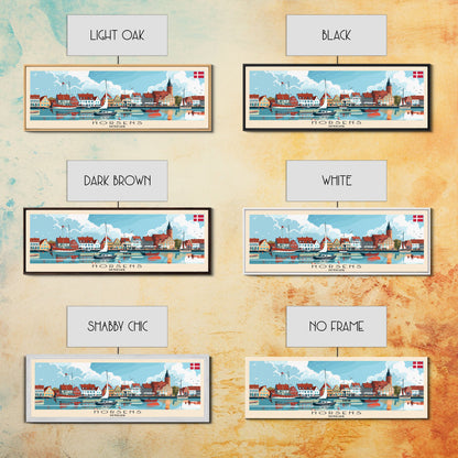 Horsens Denmark Travel Print Wall Art, Panoramic City Art, Travel Art, Wall Decor, Vacation Gift, Framed Canvas Print Or Metal Art