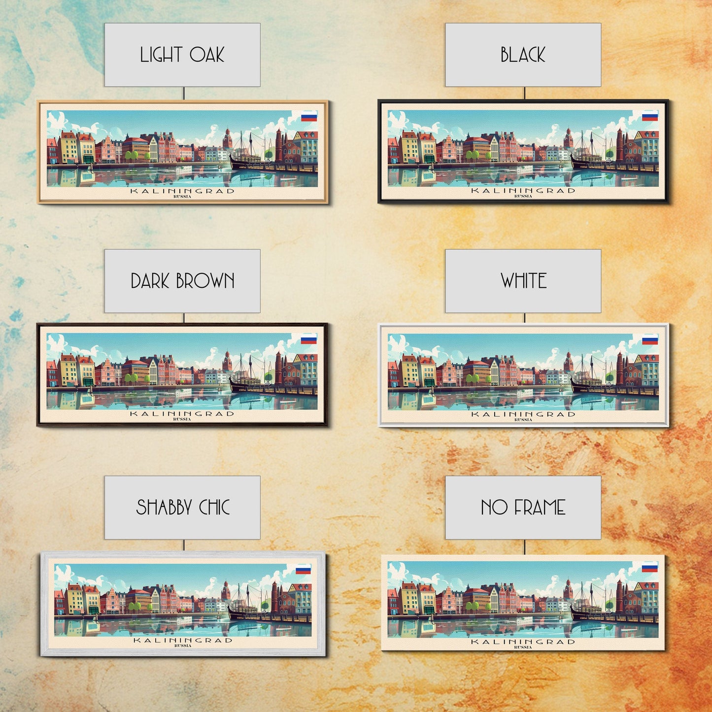 Kaliningrad Russia Travel Print Wall Art, Panoramic City Art, Travel Art, Wall Decor, Vacation Gift, Framed Canvas Print Or Metal Art