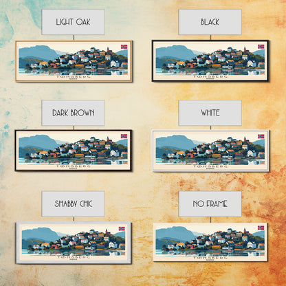 Tųnsberg Norway Travel Print Wall Art, Panoramic City Art, Travel Art, Wall Decor, Vacation Gift, Framed Canvas Print Or Metal Art