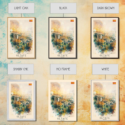 Getafe Spain Skyline Art, Framed Canvas Print, Bedroom Wall Art, Travel Poster Art, Home Decoration, Spanish Art