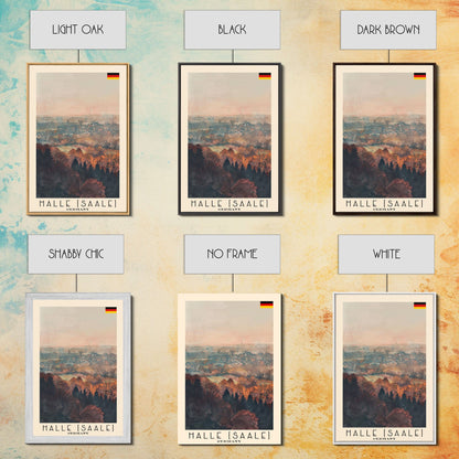 Halle Germany Scenic View Art, Framed Canvas Print, Bedroom Wall Art, Travel Poster Art, Home Decoration, German Wall Art