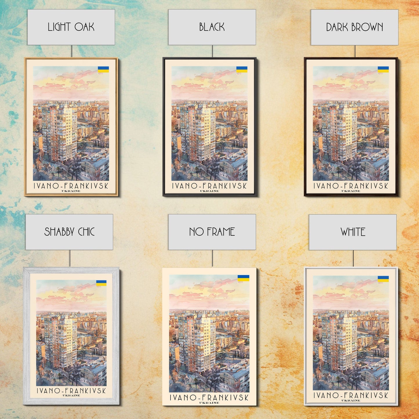 Ivano-Frankivsk Ukraine Cityscape Art Print, Sunset View Canvas Print for Home Decor, Travel Poster for Living Room Wall Art, Ukrainian Scene