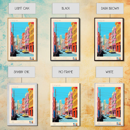 Eskişehir Turkey Travel Poster Framed Canvas Print, Midcentury Modern Art, Pop Art Wall Decor, Scenic Living Room Art, Bedroom Decor