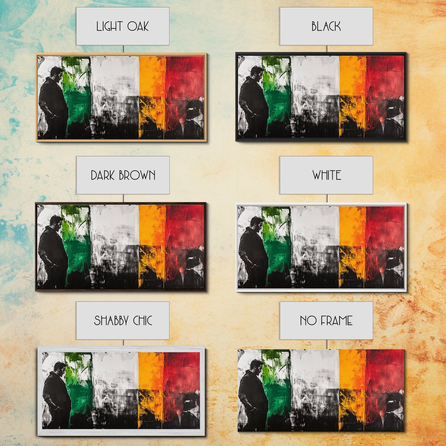 Abstract Portrait, moody art, dark romance painting, chicano art, black and white painting, modern wall decor, Framed Canvas Print