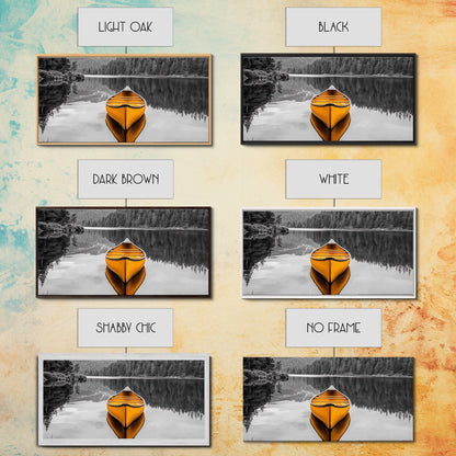 Reflections of Nature, lake Tahoe art, pine tree art, landscape painting, nature wall art, extra wide art, panoramic art, Canvas Print