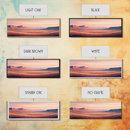 Mountain painting, landscape painting, southwest wall art, extra wide art, panoramic art, framed canvas print, Joshua tree art, moody art