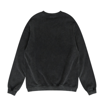 Crying Lady Justice Snow-faded Oversized Sweatshirt