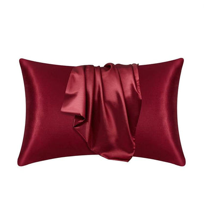 Cross-Border Foreign Trade Pure Color Silk Pillowcase Set