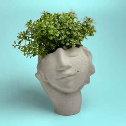 Face Succulent Planter on Hand
