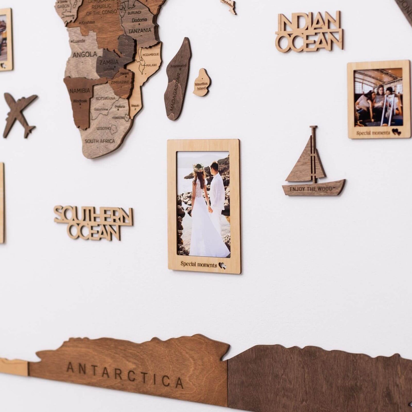 Set of 9 Wooden Photo Frames