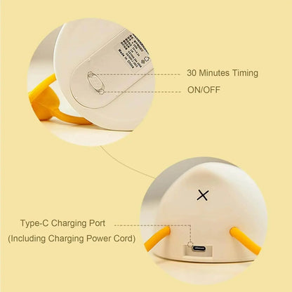 Silicone Lying Flat Duck Night Light Cute Kids Room Lamp