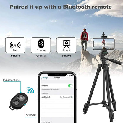 Phone Tripod For Video Recording With Bluetooth Remote