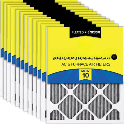 20x24x1 Pleated Air Filters MERV 14 Plus Carbon 12 Pack