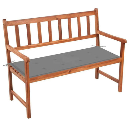 47.2” Acacia Wood Patio Bench with Cushion for Outdoor Relaxation